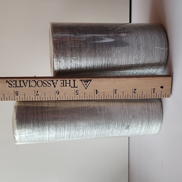 NEW. Set of 2, At Home Decorative Silver Candles. - Picture 4 of 5